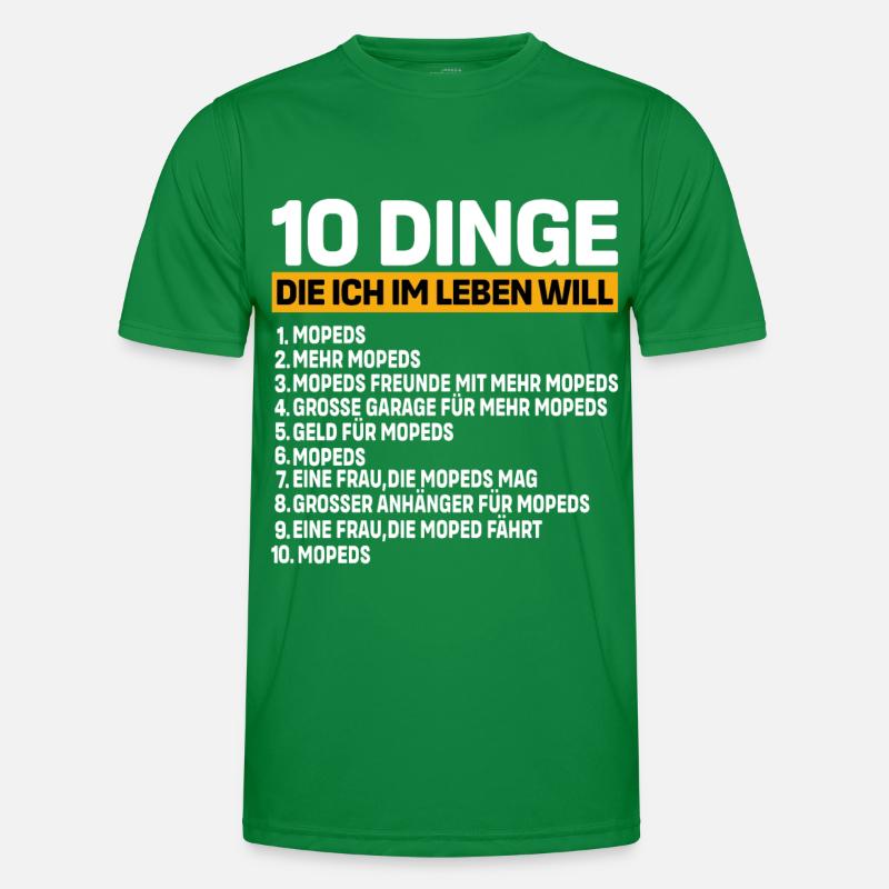 10 Dinge die ich im Leben will mopeld Männer Funktions-T-Shirt