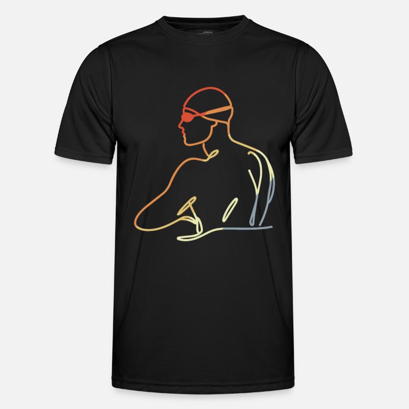 Professional Swimmer Drawing - Men's Functional T-Shirt - black