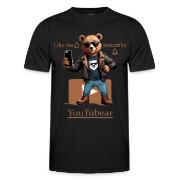 Lustige YouTubär - Männer Funktions-T-Shirt - Schwarz - Vorne - AI Model Male 178 dark (178cm)