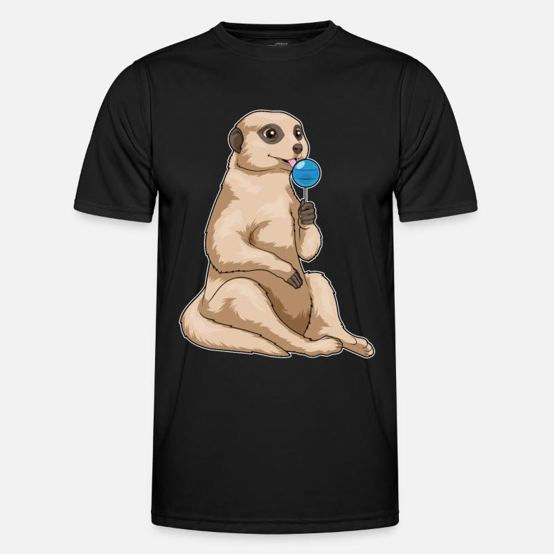 Erdmännchen Lutscher - Männer Funktions-T-Shirt - Schwarz