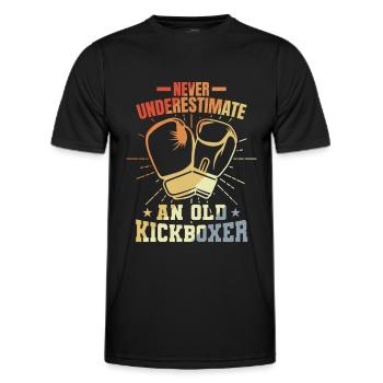Grand-père kickboxeur - T-shirt sport Homme - noir - Devant - AI Model Male 178 dark (178cm)