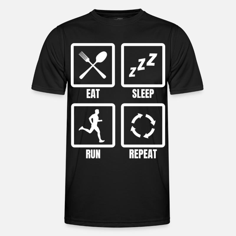Läufer Routine - Männer Funktions-T-Shirt - Schwarz