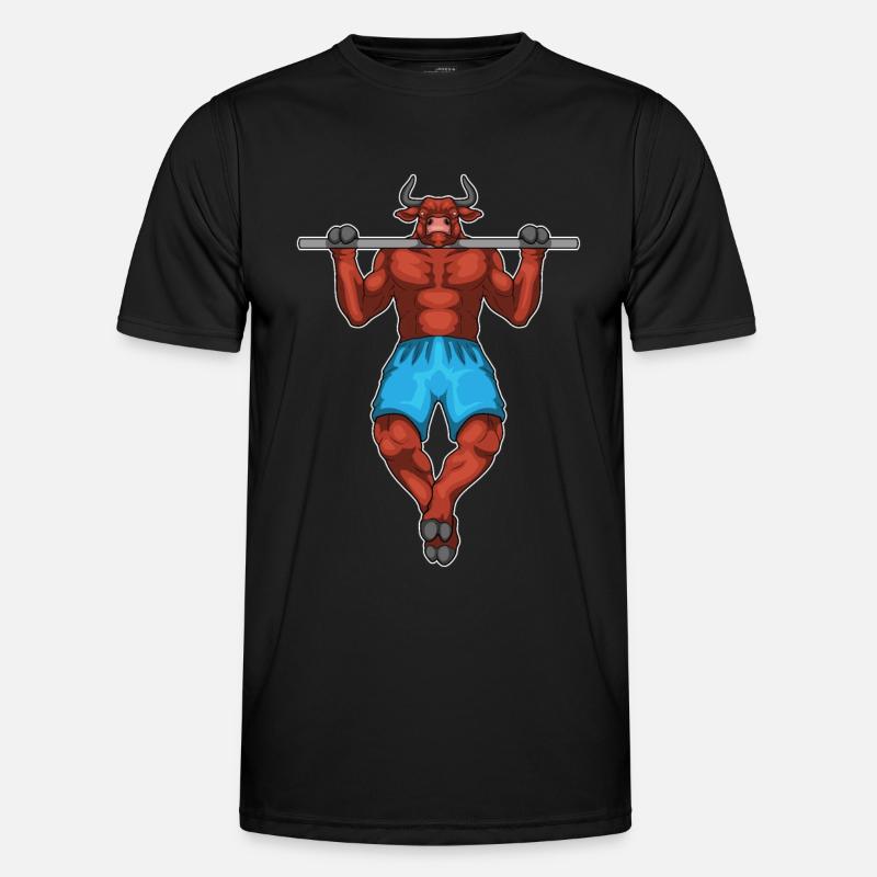 Taurus Bodybuilder Pull-Ups Bodybuilding - Men's Functional T-Shirt - black