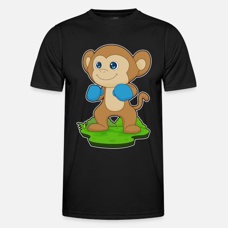Affe Boxer Boxhandschuhe Boxen - Männer Funktions-T-Shirt - Schwarz