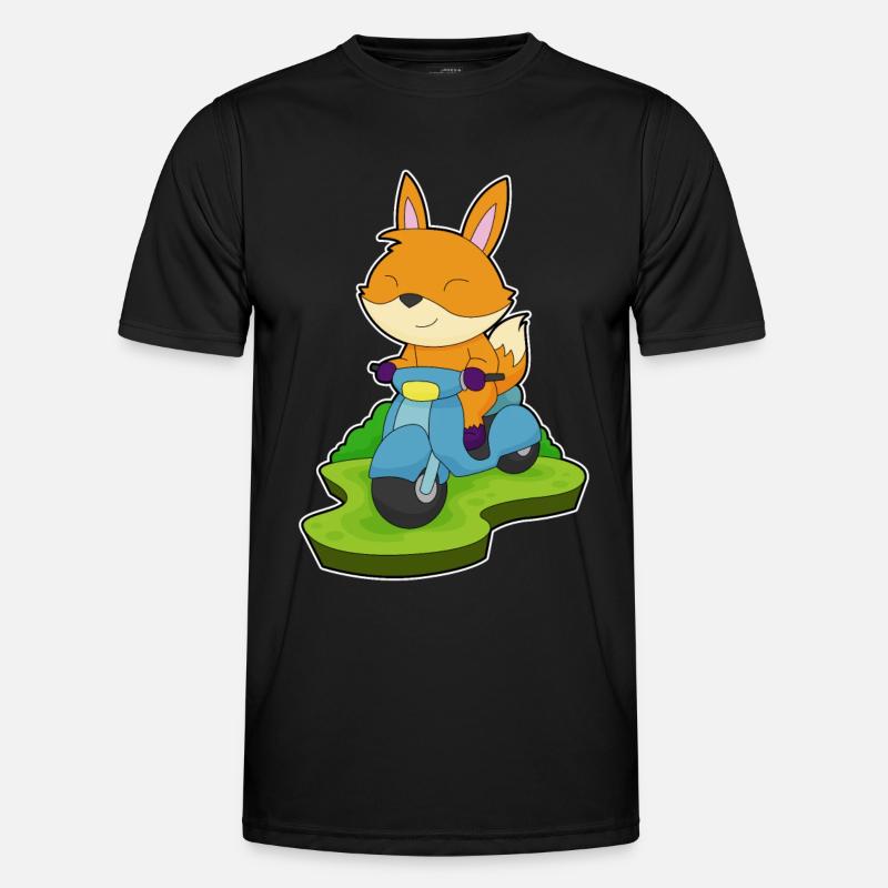 Fuchs Motorrad - Männer Funktions-T-Shirt - Schwarz