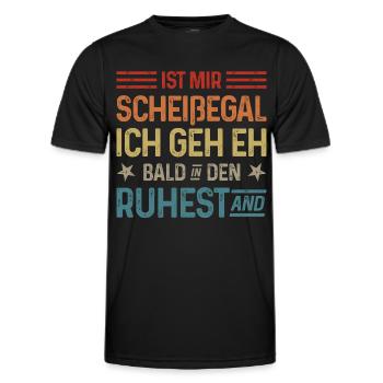 Scheißegal Ich geh eh bald in den Ruhestand - Männer Funktions-T-Shirt - Schwarz - Vorne - AI Model Male 178 dark (178cm)