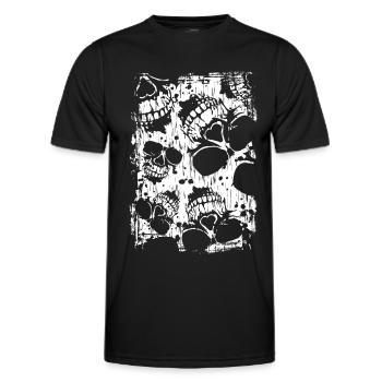 Crâne féroce - T-shirt sport Homme - noir - Devant - AI Model Male 178 dark (178cm)