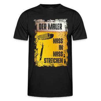 Der Maler | Nass in Nass Streichen! - Männer Funktions-T-Shirt - Schwarz - Vorne - AI Model Male 178 dark (178cm)