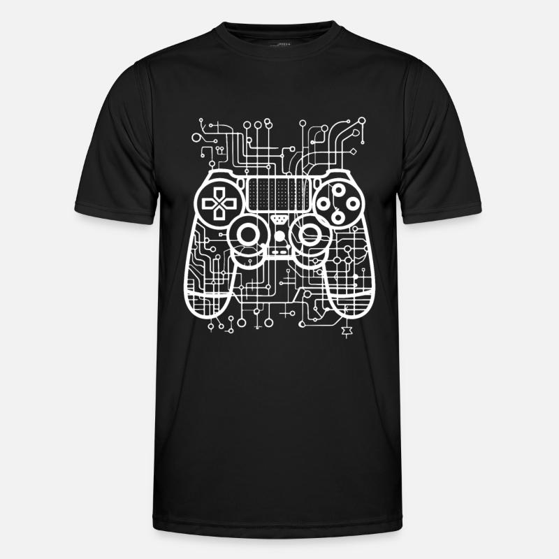 Gaming Controller Drawing - Men's Functional T-Shirt - black