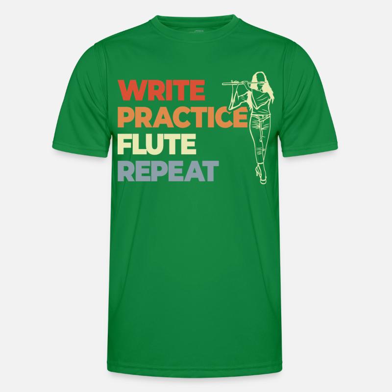 Write Practice Flute Repeat Men's Functional T-Shirt