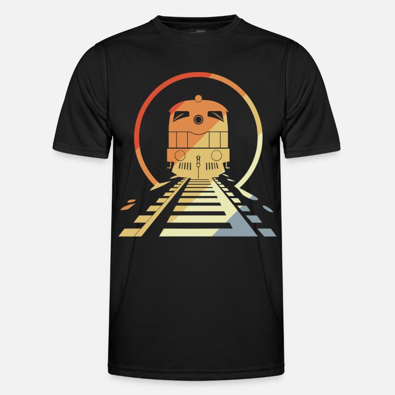 Retro Eisenbahn Männer Funktions-T-Shirt