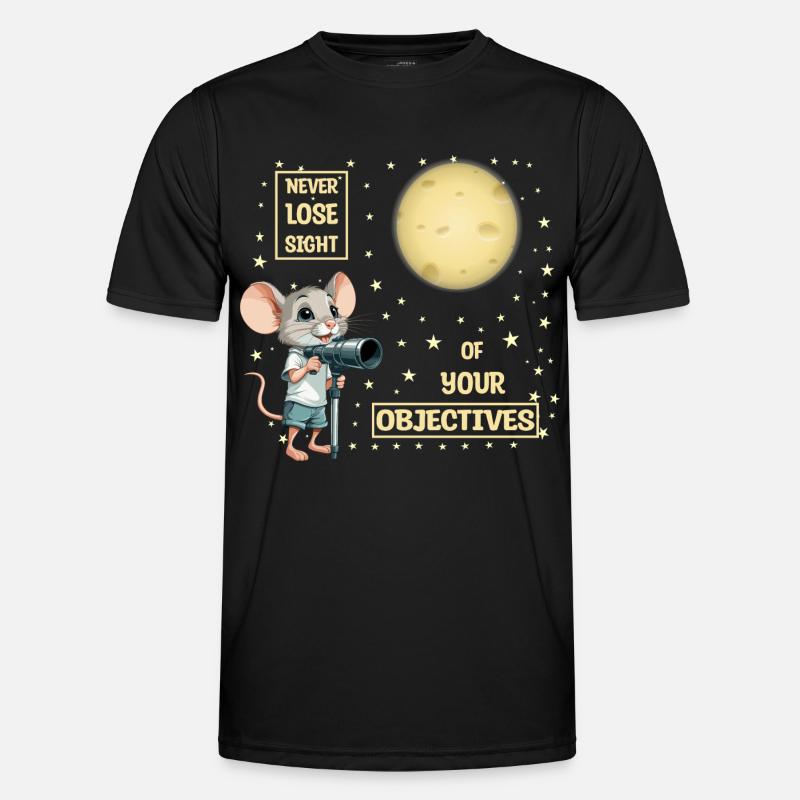 Mouse and Cheese Moon - Men's Functional T-Shirt - black