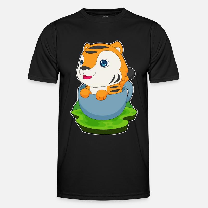 Tiger Mug - Men's Functional T-Shirt - black