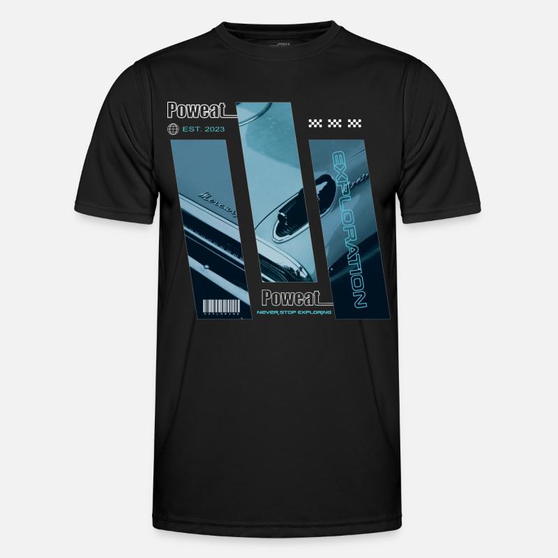 Never Stop Exploring - Männer Funktions-T-Shirt - Schwarz