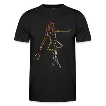 Croquis du joueur de badminton - T-shirt sport Homme - noir - Devant - AI Model Male 178 dark (178cm)