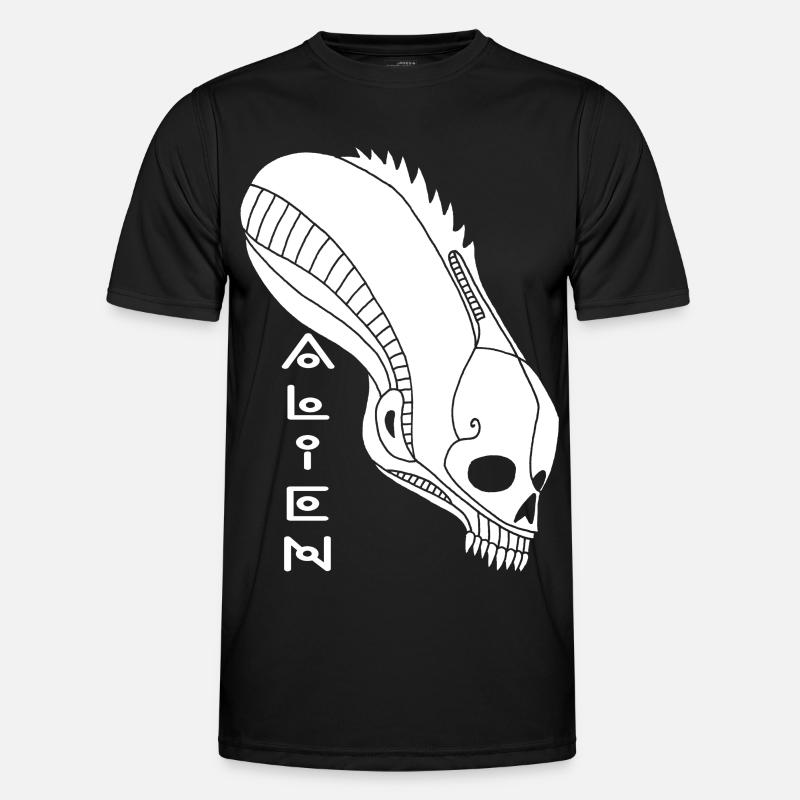 Weißer Alien-Schädel - Männer Funktions-T-Shirt - Schwarz