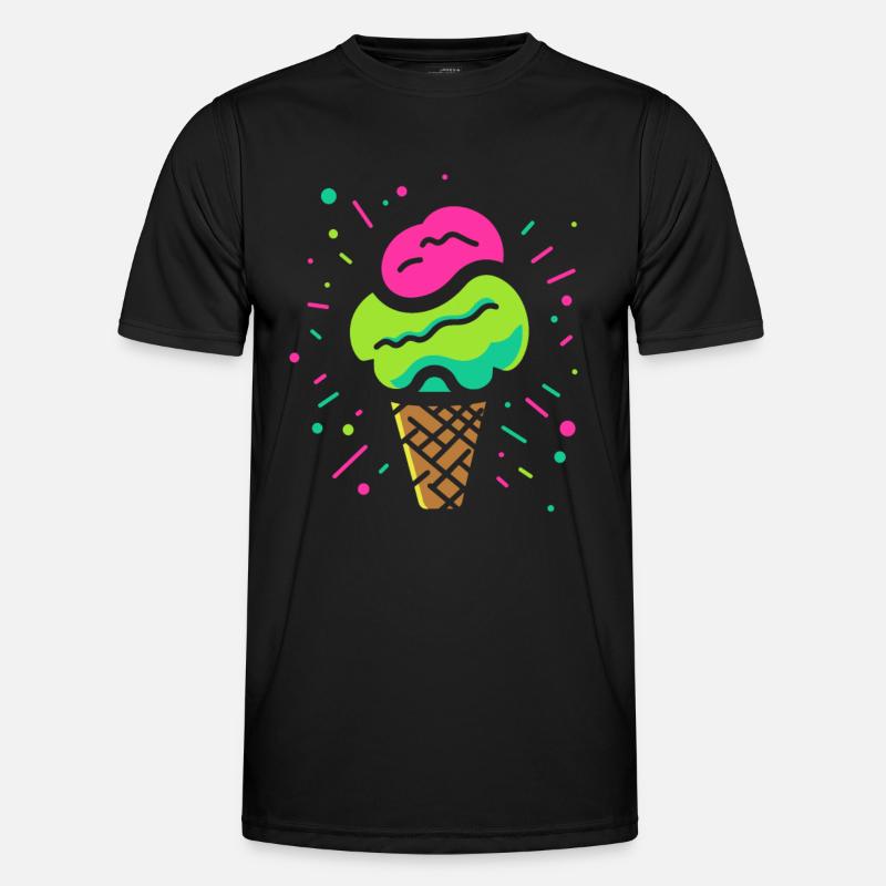 Eiswaffel Comic Look Männer Funktions-T-Shirt