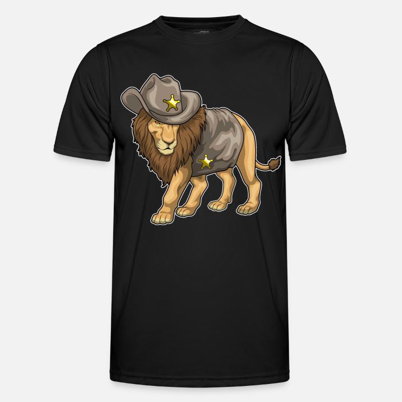 Lion Sheriff Sheriff's Hat - Men's Functional T-Shirt - black
