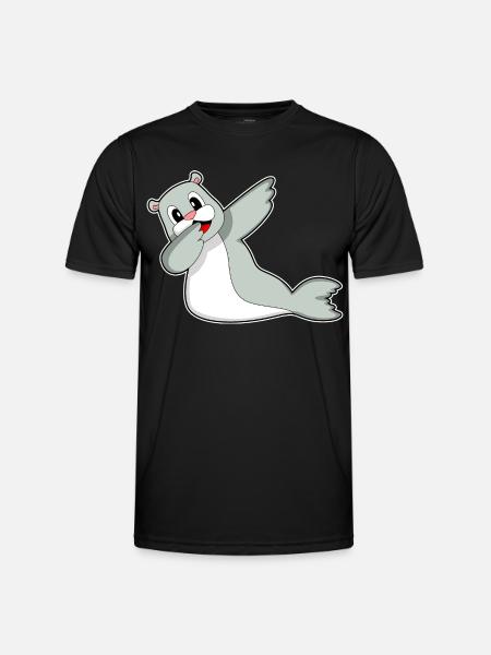 Seal Hip Hop Dance - Men's Functional T-Shirt - black