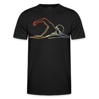 Style rétro de natation - T-shirt sport Homme - noir - Devant - AI Model Male 178 dark (178cm)