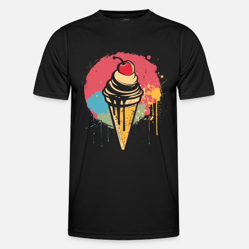 Ice cream cone graffiti - Men's Functional T-Shirt - black