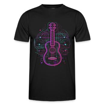 Ukulele Skizze Retro - Männer Funktions-T-Shirt - Schwarz - Vorne - AI Model Male 178 dark (178cm)