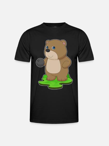 Bear Bowling Bowling Ball - Men's Functional T-Shirt - black