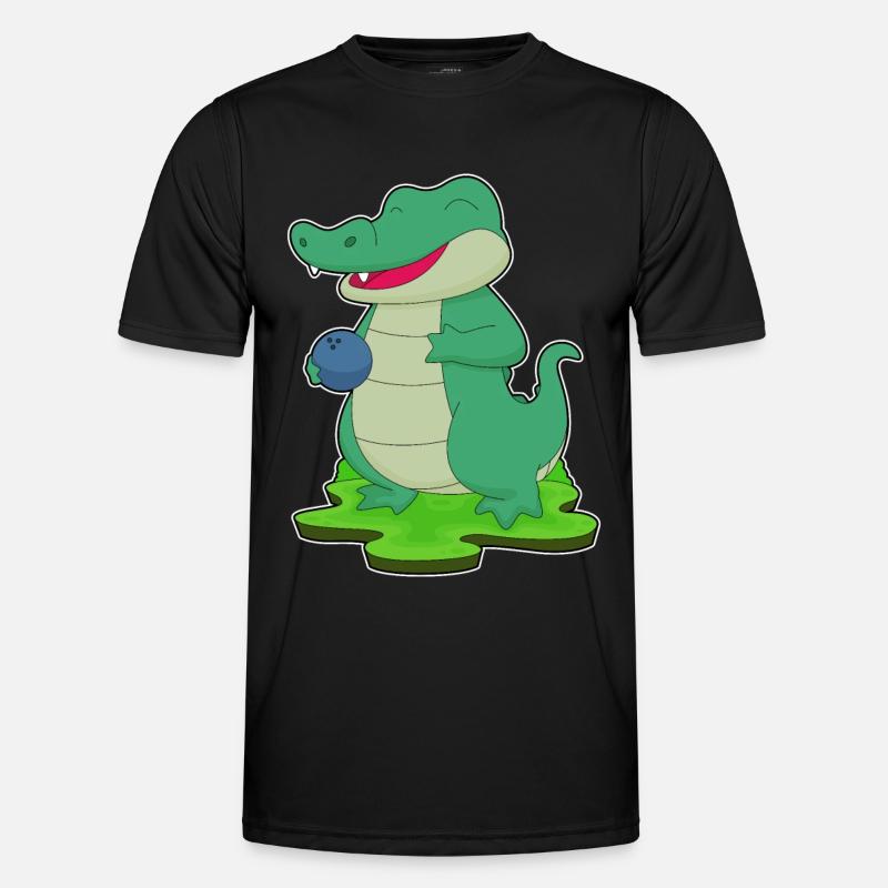 Crocodile Bowling Bowling Ball - Men's Functional T-Shirt - black