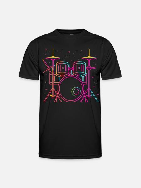Drums Sketch Retro - Men's Functional T-Shirt - black