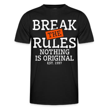 break rules original - Men's Functional T-Shirt - black - Front - AI Model Male 178 dark (178cm)