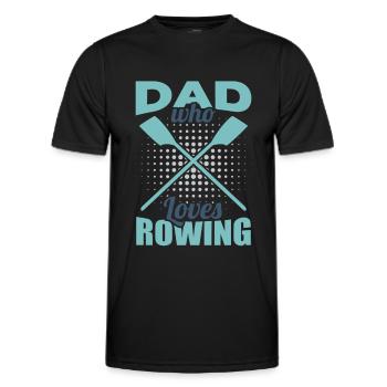 Rowing father - Men's Functional T-Shirt - black - Front - AI Model Male 178 dark (178cm)