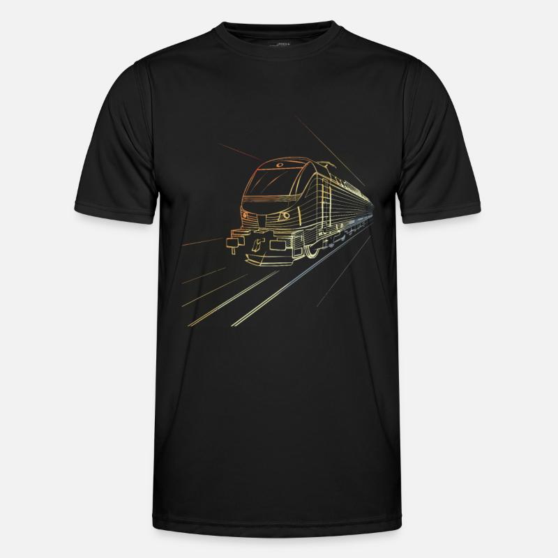 Train Sketch 90s Look - Men's Functional T-Shirt - black