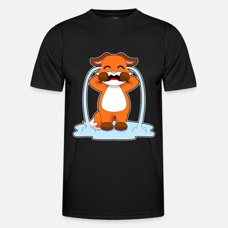 Fuchs weint - Männer Funktions-T-Shirt - Schwarz