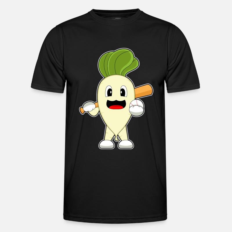 Radieschen Baseball Baseballschläger - Männer Funktions-T-Shirt - Schwarz