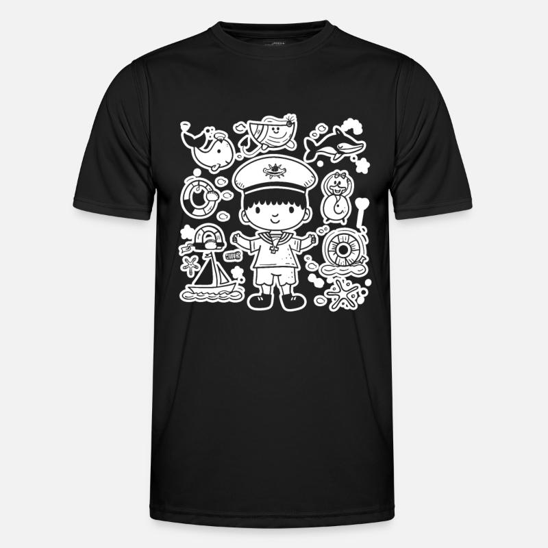 Little Sailor Comic Look - Men's Functional T-Shirt - black