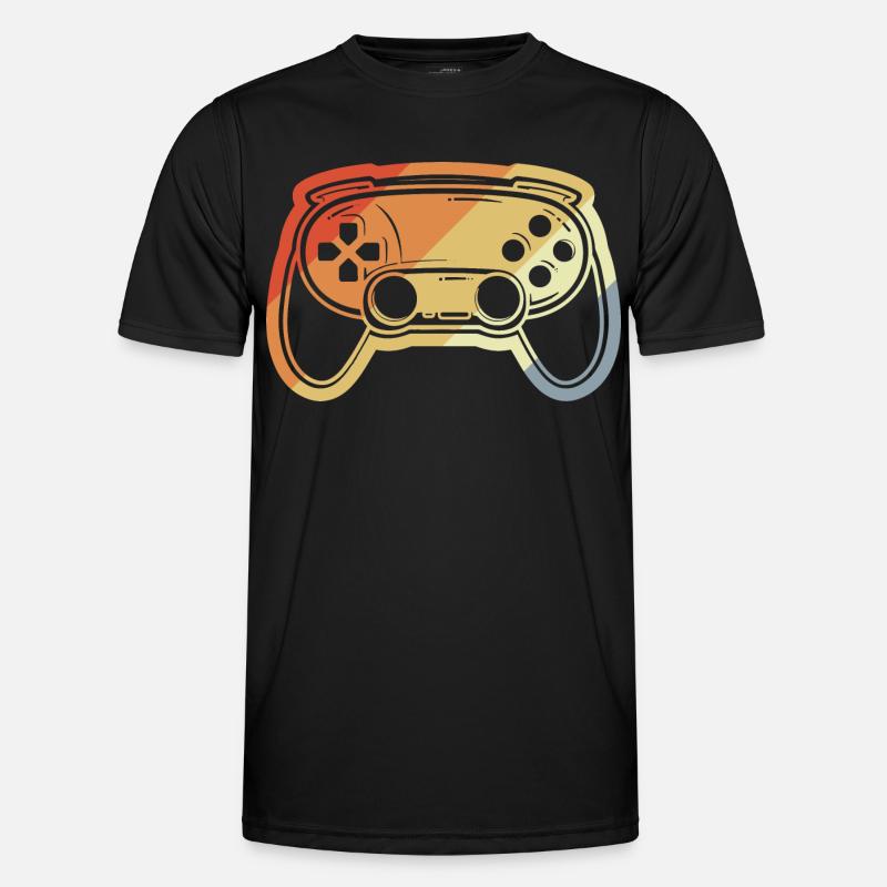 Vintage Game Controller Drawing Men's Functional T-Shirt