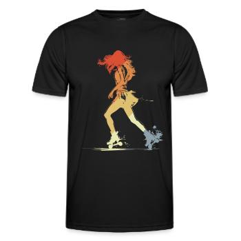 Roller Skating Girl Graphic - Men's Functional T-Shirt - black - Front - AI Model Male 178 dark (178cm)