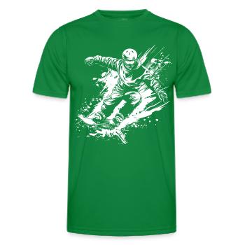 Snowboarders - Men's Functional T-Shirt - kelly green - Front - AI Model Male 178 dark (178cm)