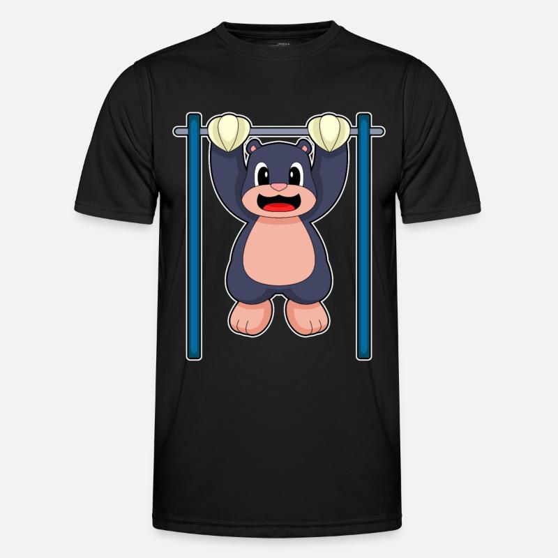 Mole Bodybuilder Pull-ups Bodybuilding - Men's Functional T-Shirt - black