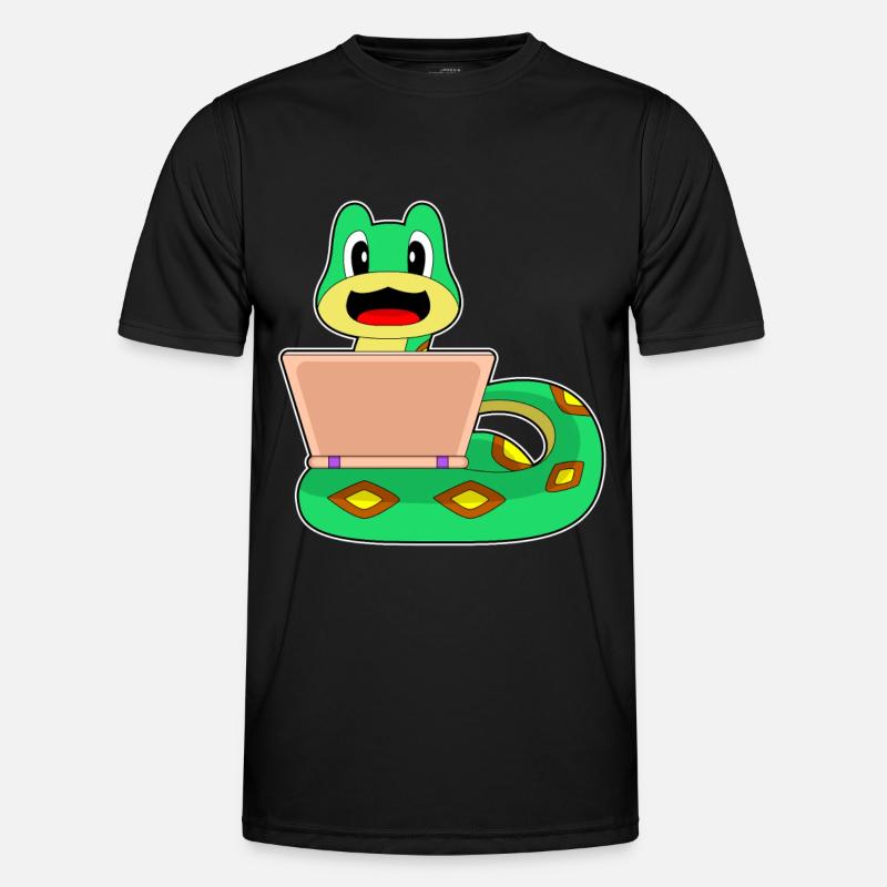 Snake Laptop - Men's Functional T-Shirt - black