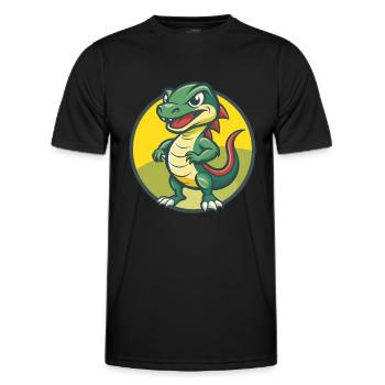 Basilisk Niedliche Kawaii Cartoon Clipart Haustier Tier - Männer Funktions-T-Shirt - Schwarz - Vorne - AI Model Male 178 dark (178cm)