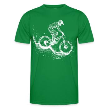 Dessin VTT - T-shirt sport Homme - vert - Devant - AI Model Male 178 dark (178cm)
