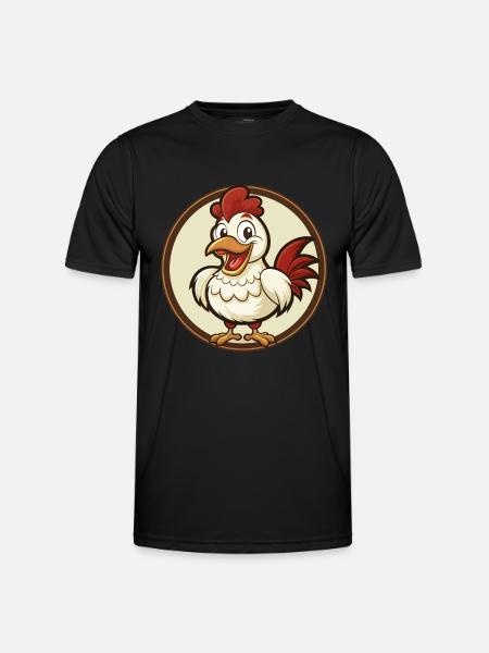 kylling, farverig, kawaii, tegneseriefigur Clipart - Funktionsshirt til herrer - sort