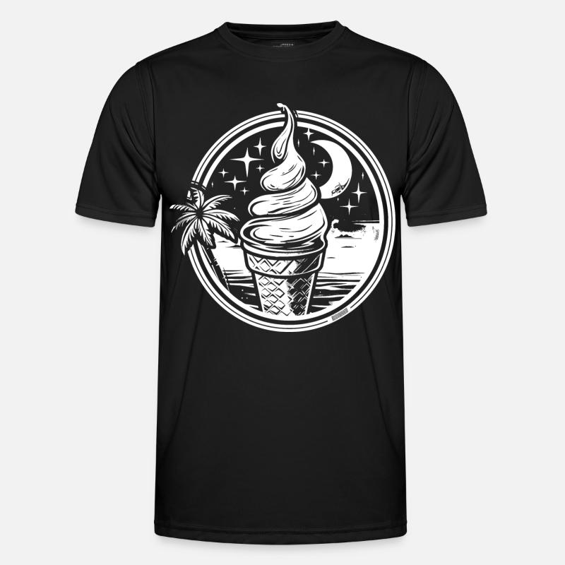 Ice Cream Drawing - Men's Functional T-Shirt - black