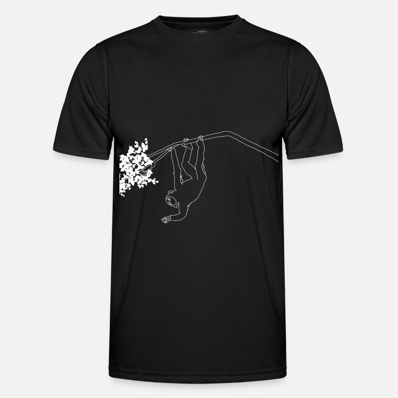 Affe lineart - Männer Funktions-T-Shirt - Schwarz