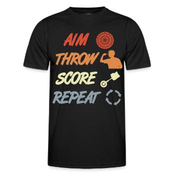Dart Motivation - Männer Funktions-T-Shirt - Schwarz - Vorne - AI Model Male 178 dark (178cm)