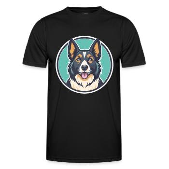 Berger des Carpates Chien Race Drôle Dessin animé Kawaii - T-shirt sport Homme - noir - Devant - AI Model Male 178 dark (178cm)