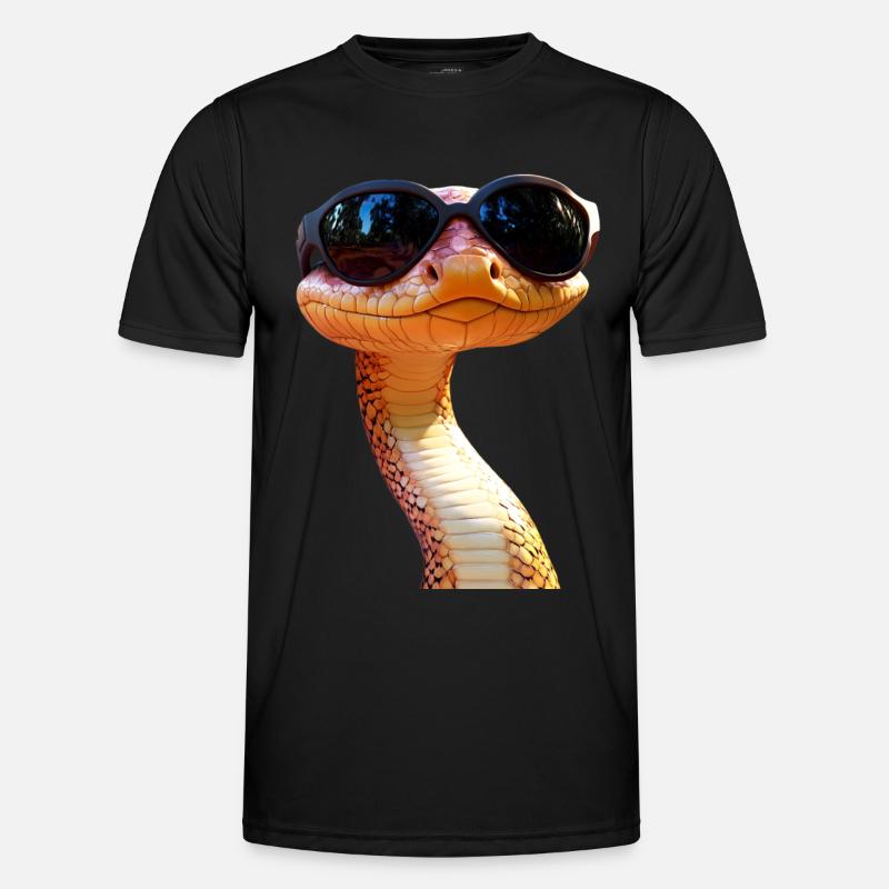 Schlange Python Kobra Mamba Klapperschlange Snake - Männer Funktions-T-Shirt - Schwarz