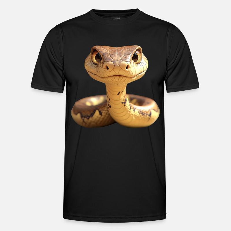 Schlange Python Kobra Mamba Klapperschlange Snake - Männer Funktions-T-Shirt - Schwarz