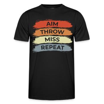 Zielen Werfen Verfehlen Wiederholen - Männer Funktions-T-Shirt - Schwarz - Vorne - AI Model Male 178 dark (178cm)